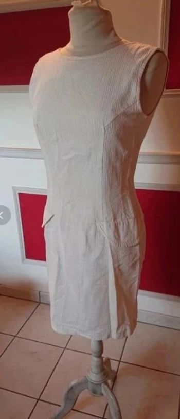 Robe vintage d'été blanche t 40 42 style rétro platine