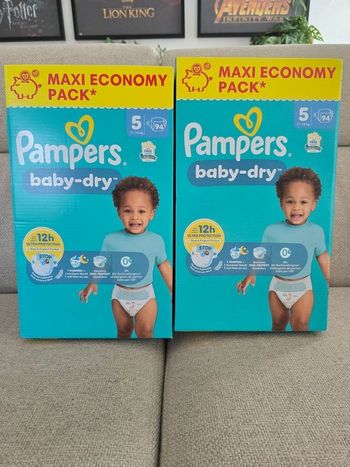 2 Maxi Pack Couches Baby-Dry Pampers Taille 5