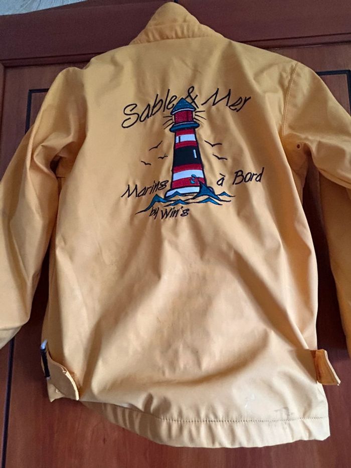 Veste imperméable jaune marinière 8 ans Sable & Mer - photo numéro 4