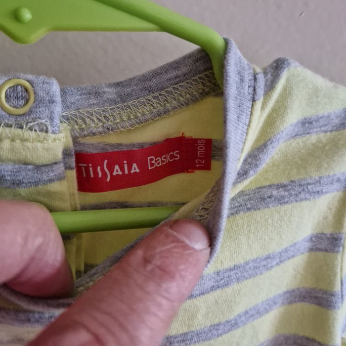 1 an tee-shirt raye jaune et gris - photo numéro 2