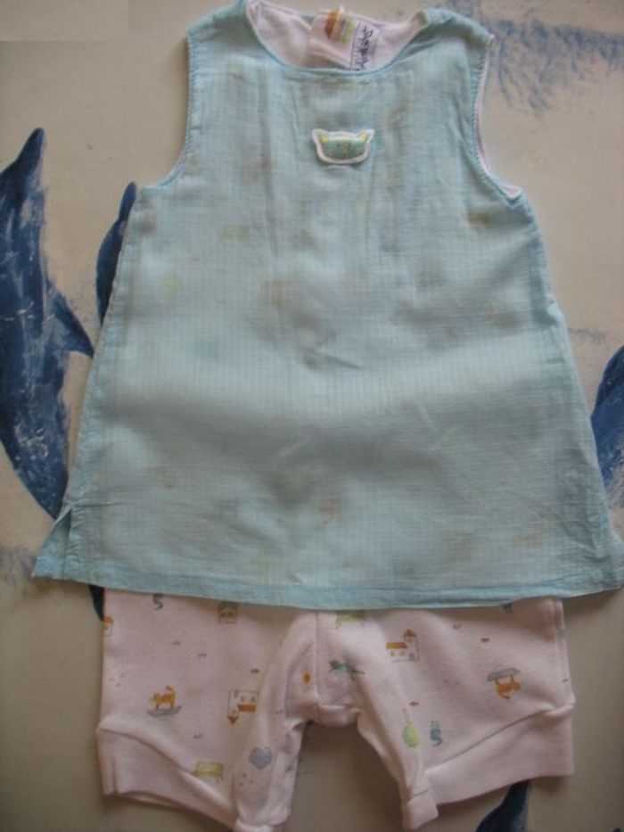 COMBI SHORT BÉBÉ FILLE "ALPHABET" - 6 MOIS - n°01