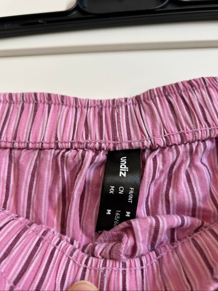 Short de pyjama rose à rayures Undiz Taille M - photo numéro 3
