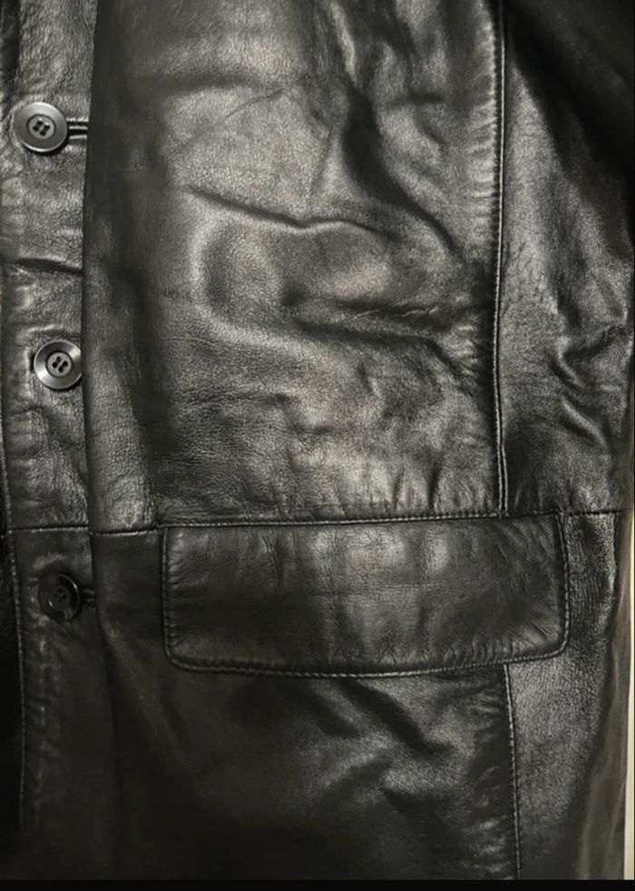 Veste en véritable cuir noir taille XL - photo numéro 2