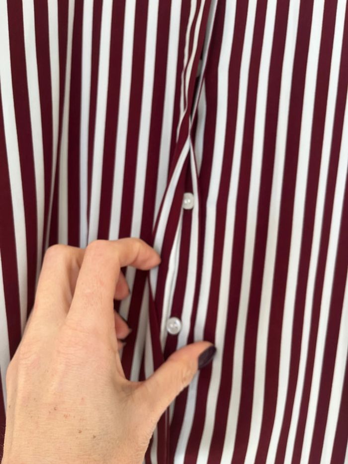 Chemise rayée bordeaux - photo numéro 5