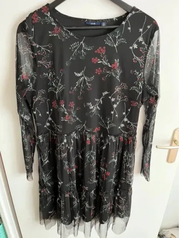 Robe fleuris automnale voile t.44