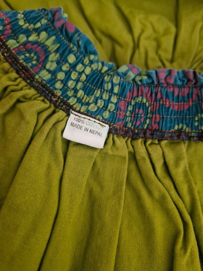 Jupe bébé fille 6 mois Sans Marque vert motifs circulaires multicolores coton - photo numéro 5