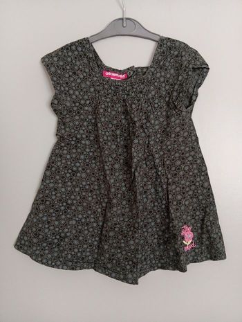 Tunique grise à fleurs 4ans Orch 