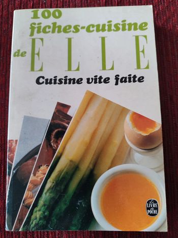 Livre de recettes "100 fiches-cuisine de ELLE - Cuisine vite faite