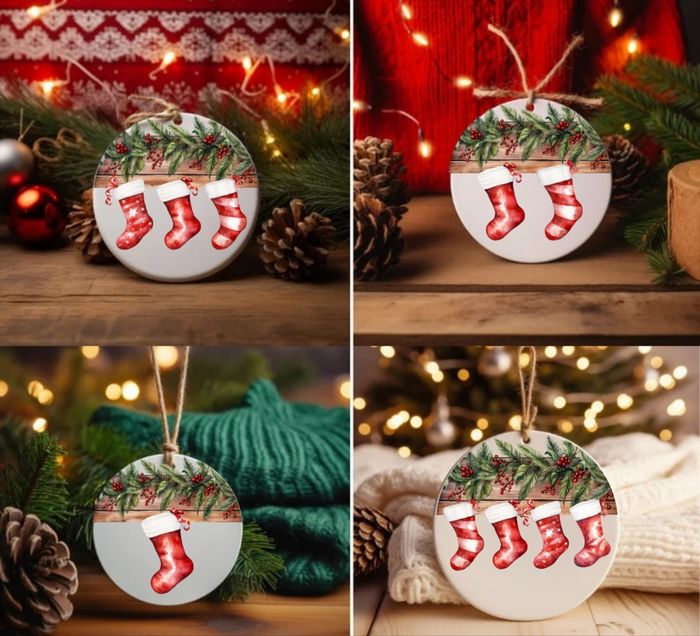 Boule de Noël personnalisée ornement en céramique