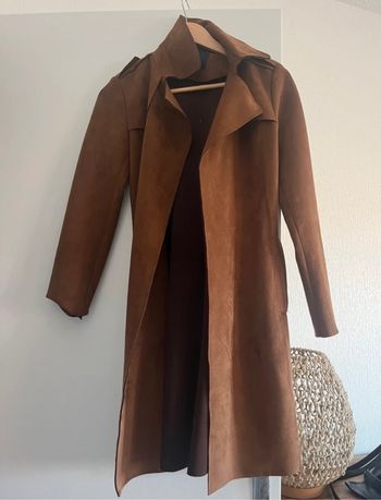 Veste longue en daim