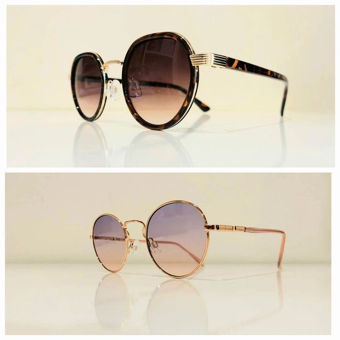 Lot de deux lunettes de soleil mixte taille small UV protection catégorie 2 et 3