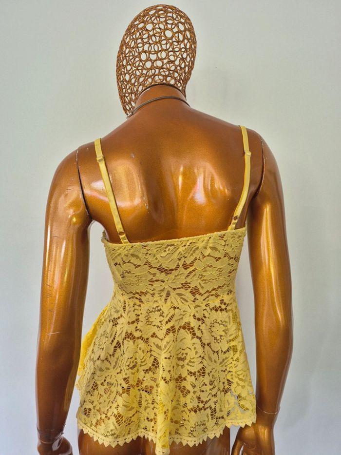 Top en Dentelle Jaune Femme Taille Unique - photo numéro 2