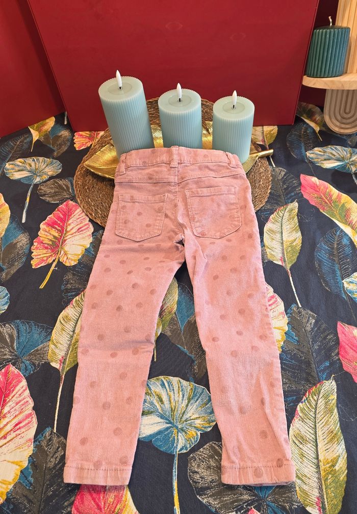 Pantalon velours côtelé rose 2-3 ans - photo numéro 2
