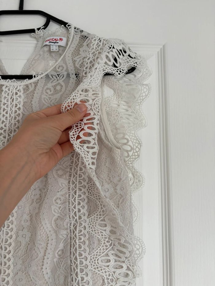 Ensemble été bohème : top dentelle blanc Jennyfer et short bleu kiabi M💙 - photo numéro 7