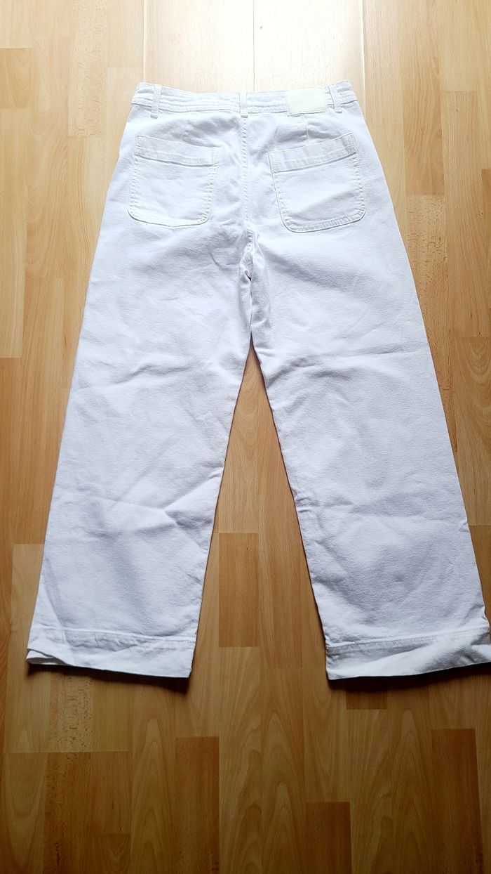 Pantalon à jambes larges blanc neuf taille 38 Kiabi - photo numéro 3