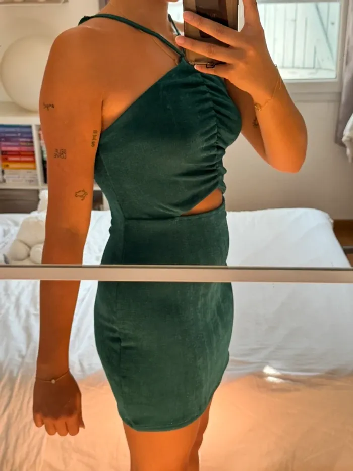 robe mini courte été moulante sexy nacrée paillettes neuve - photo numéro 6