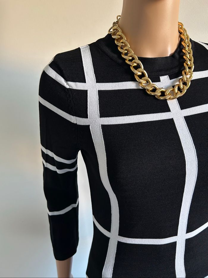Pull noir et blanc avec manches 3/4 Morgan taille XS jamais porté - photo numéro 4