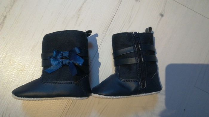 Bottines bébé souples bleues - photo numéro 2