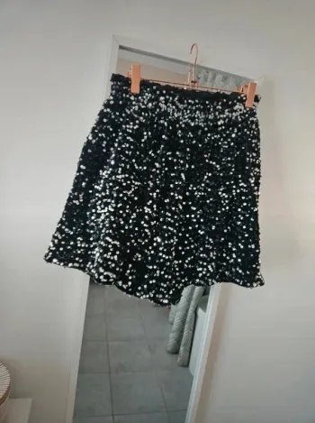 Short sequins argentés et velours Le dressing de nana