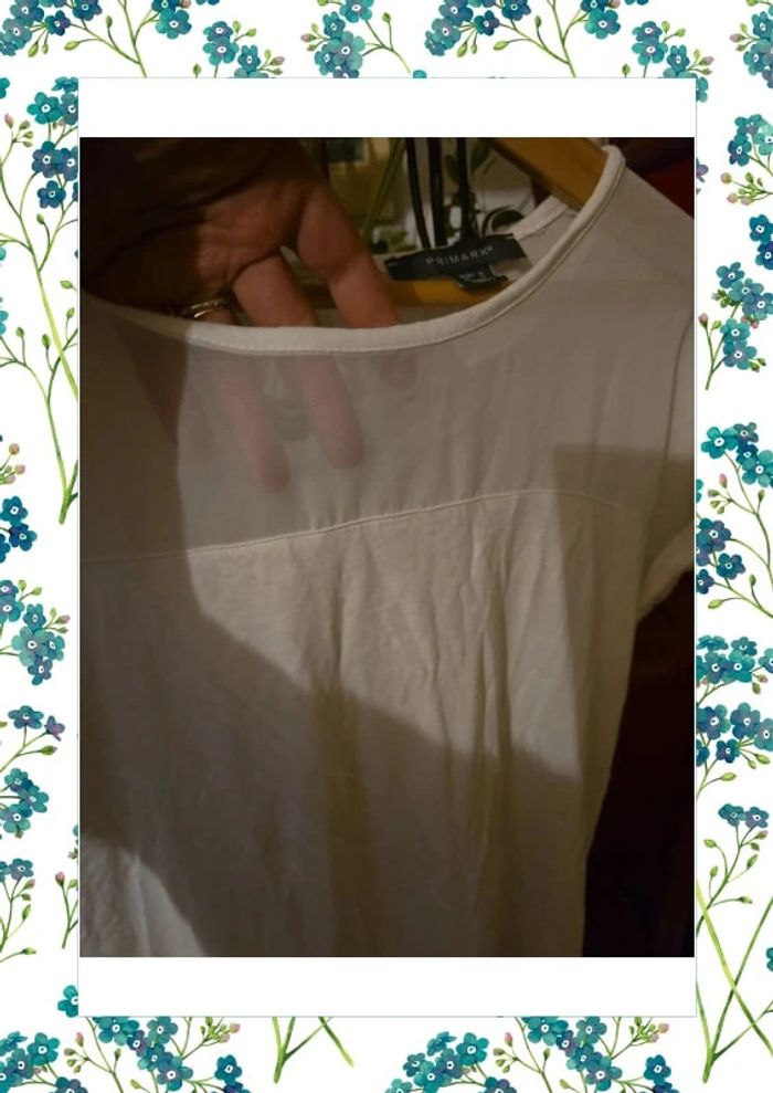 T-shirt blanc coton et voile 38 - photo numéro 2