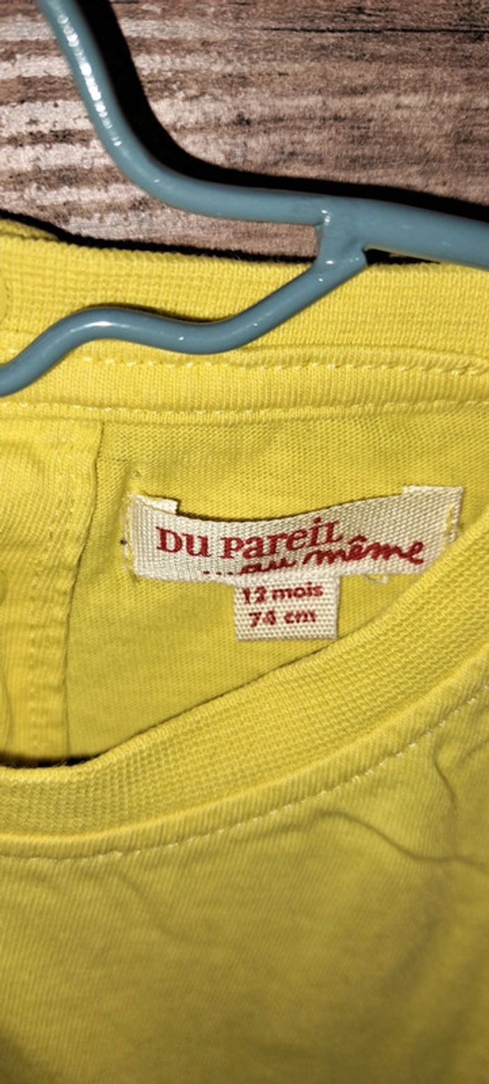 Tee-shirt jaune Du Pareil au Même 12 mois - photo numéro 3