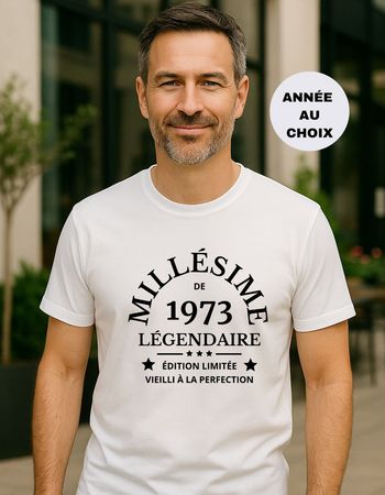 T-shirt millésime personnalisable - Cadeau anniversaire homme