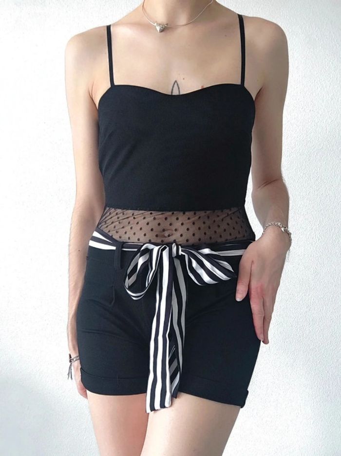 Combi short noir pois dos transparent / Made in Italy - 34/XS à 38/M - photo numéro 2