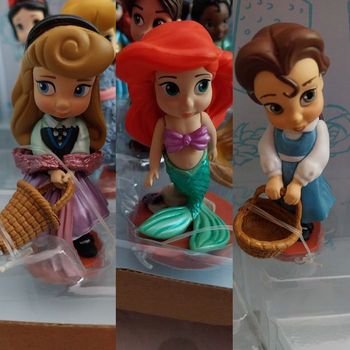 3 Figurines Animators Ariel La Petite Sirène Belle et Aurore Disney