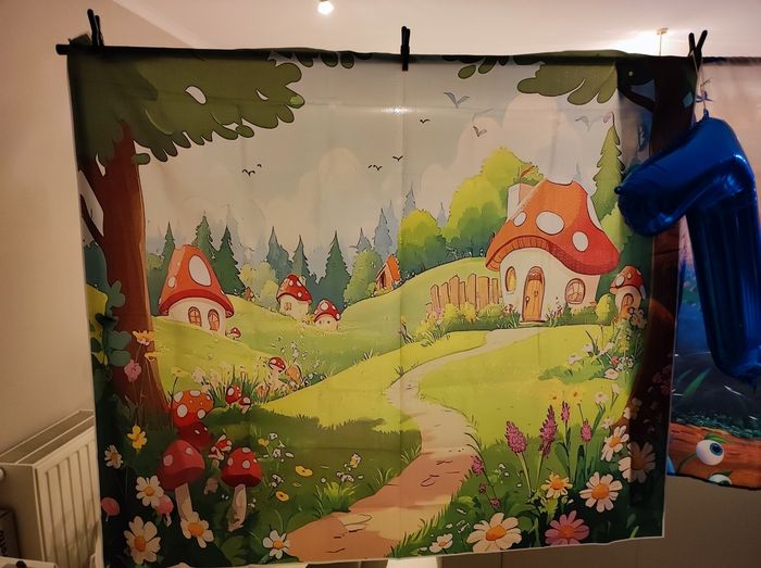 Bannière thème champignon schtroumpf