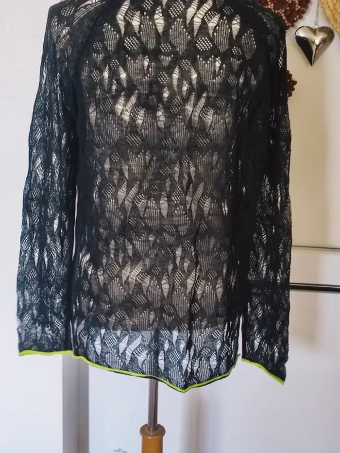 👄  pull en dentelle  lin et  coton 🌱 oversize jusqu'au 42 - photo numéro 6