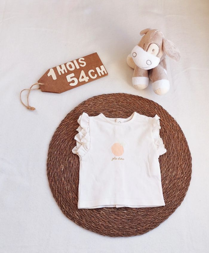 Tee-shirt 👣 Froufrou, kiabi, 1 mois
