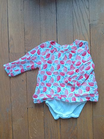 Haut tunique teeshirt fille 3 mois Obaibi
Body intégré