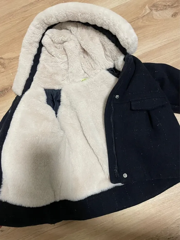 Manteau d’hiver marine chaud bébé fille - photo numéro 2