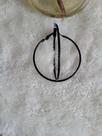 Clips créoles d oreilles noires 5 cm