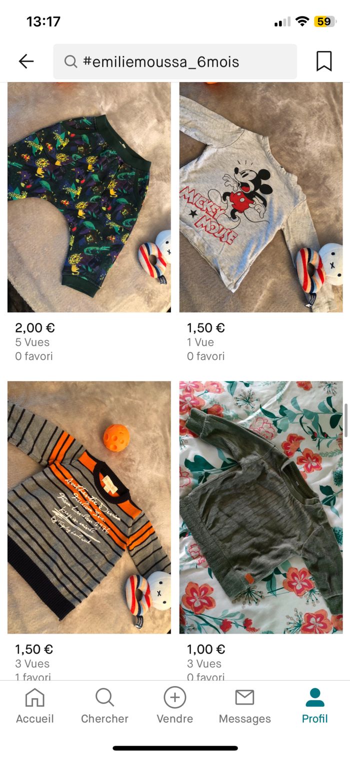 Vend vêtements garçon 6 mois