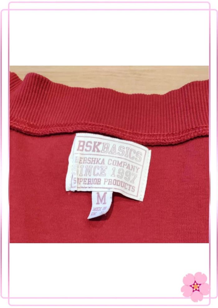 Pull cache coeur coton rouge Bershka t.m - photo numéro 2