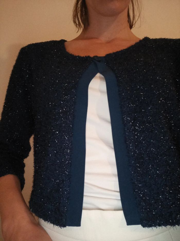 Gilet chic bleu marine T36 - photo numéro 4