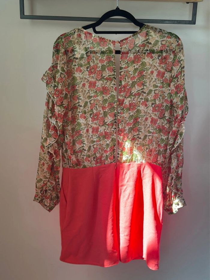 Combishort fleuri corail Nafnaf taille 38 - photo numéro 6