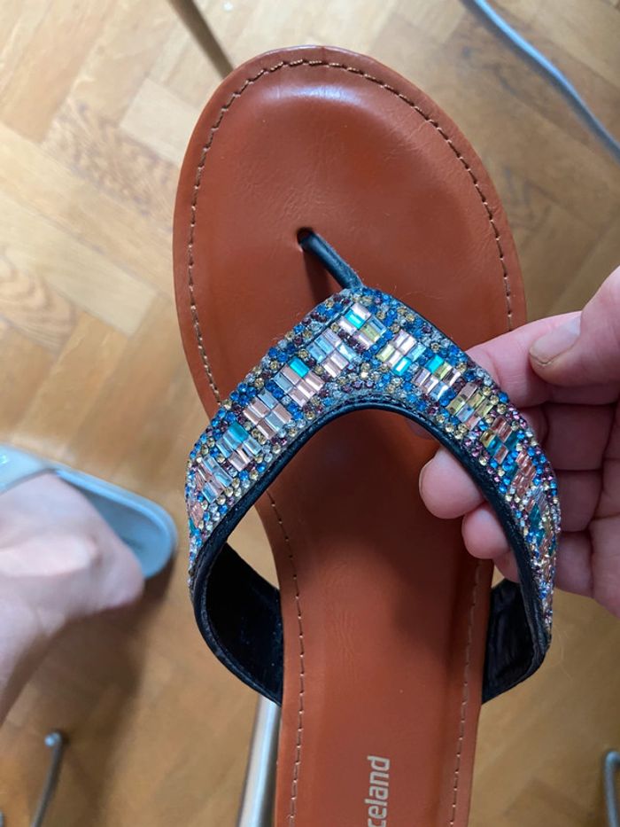 Mules Pierres multicolore Graceland cuir taille 38 1 fois mit