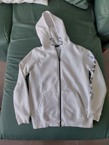 Sweat blanc à Capuche T12A