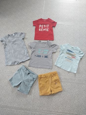 lot vêtements bébé garçon 6 mois été Kiabi Tape à l’œil Lulu Castagnette