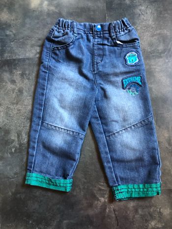 Joli pantalon jeans revers vert 12 mois Orchestra