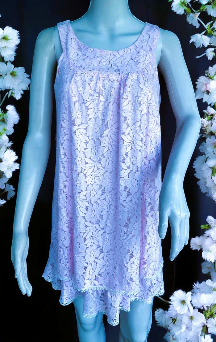 PATTY MOON - ROBE OU TUNIQUE FEMME BOHÈME CHIC DÉTAILS VOLANTS & GUIPURE M/L - photo numéro 3