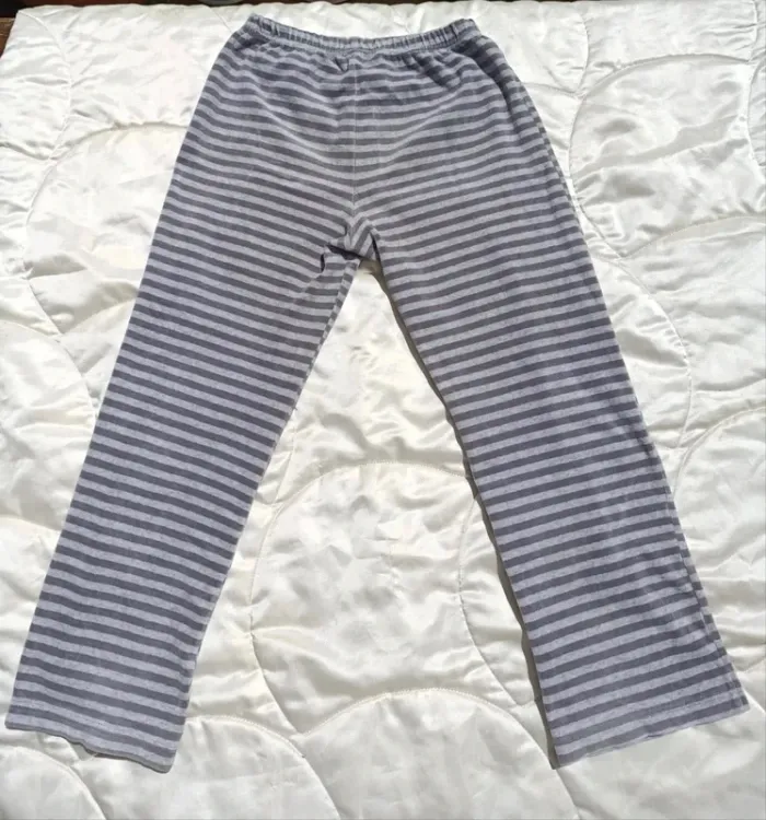 Pantalon pyjama rayé gris et blanc Tape à l'œil 10 ans - photo numéro 2