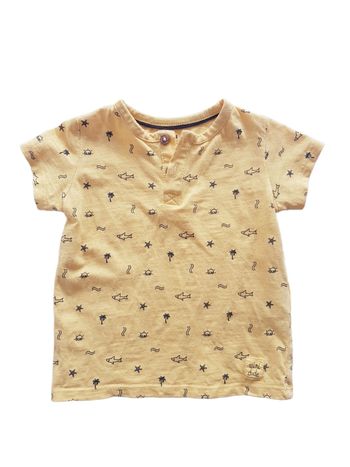 Kiabi - Tee-shirt manches courtes, col tunisien - Coton bio (9 mois)