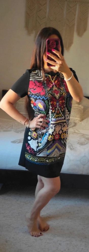 Robe Zara noir et multicolore M stretch