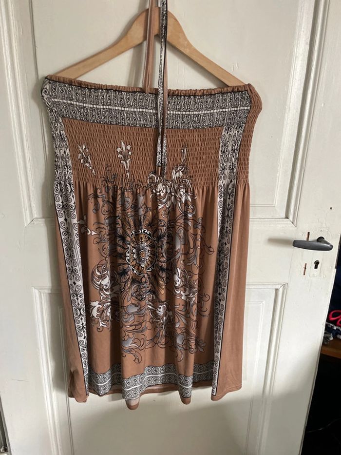 Robe bandeau marron tu