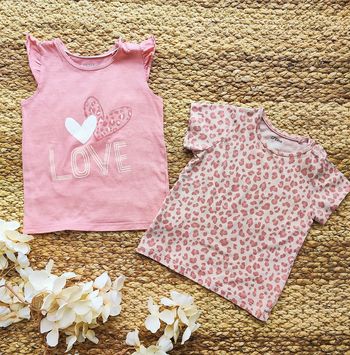 Lot de deux tee-shirts fille Lupilu très bon état 24 mois