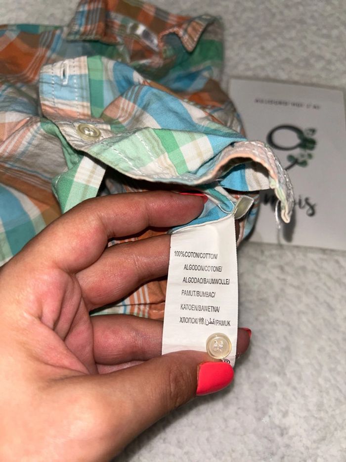 Chemise bébé orange/verte/bleu - photo numéro 4