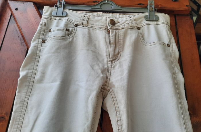 Jean beige Promod, femme, taille L/40 - photo numéro 1